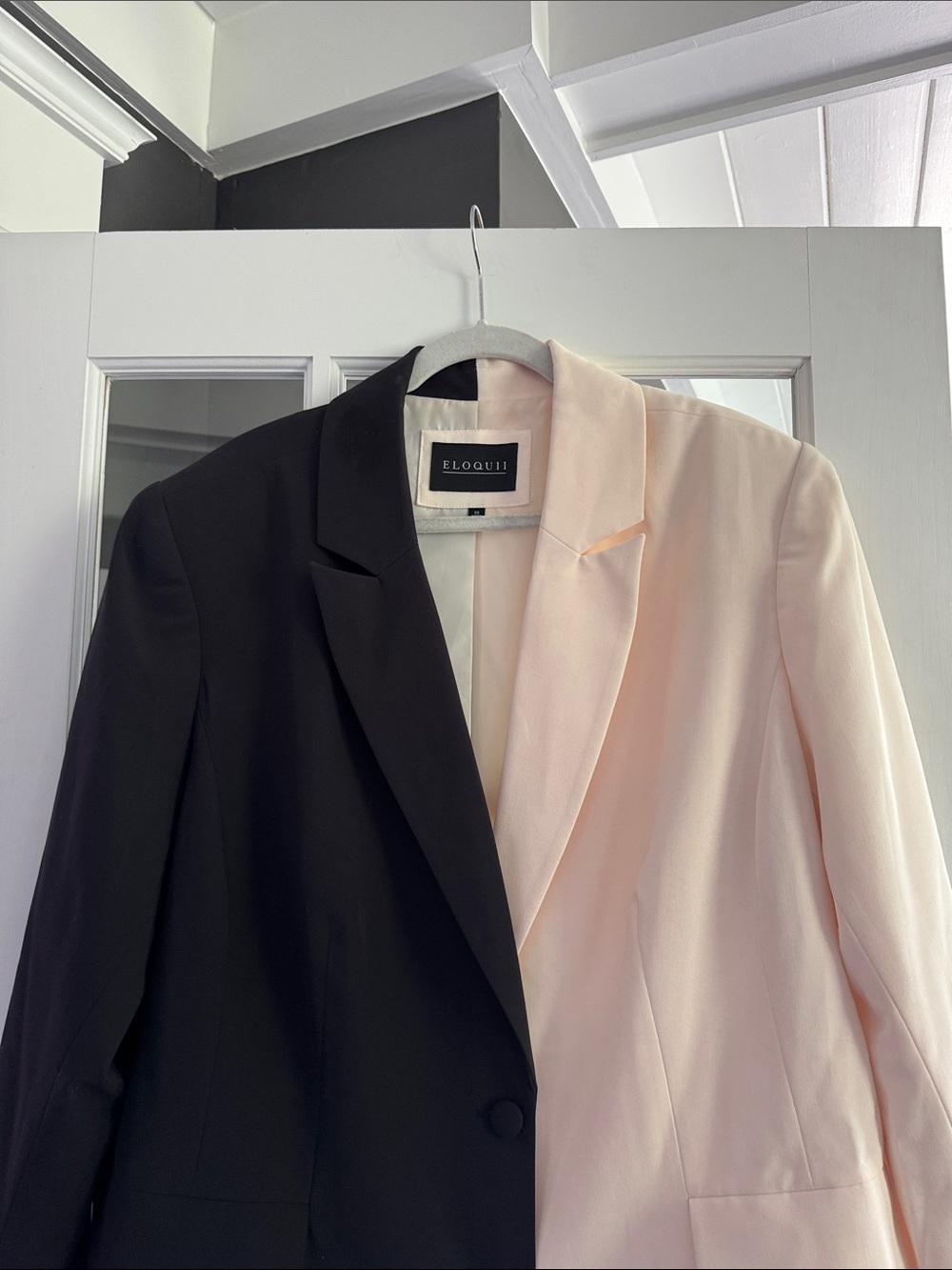 Eloquii Two-Tone Blazer Jacket - Black & Blush Pink - Picture 3 of 10